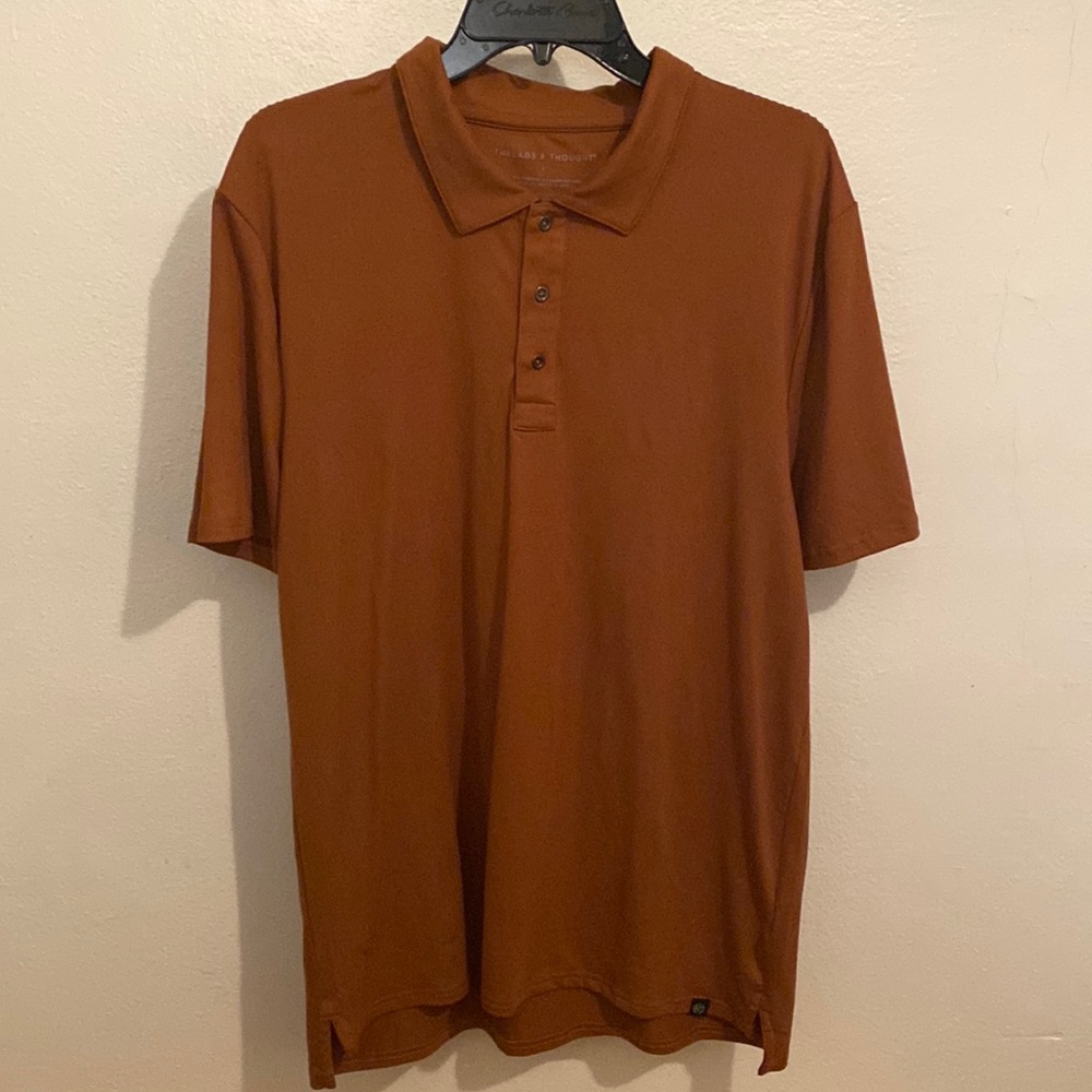 Threads for thought collared shirt copper colored